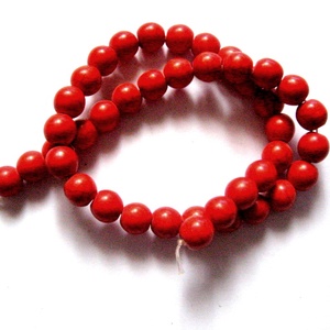 Sirag howlite   rosu sfere 51449, Accessorii si unelte, Margea, componente de bijuterii, Piatra pretioasa, Confectionarea bijuteriilor, ARTYNOS