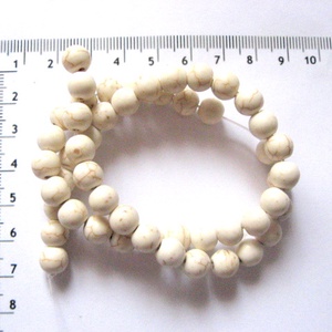 Sirag howlite   alb sfere 51719, Accessorii si unelte, Margea, componente de bijuterii, Piatra pretioasa, Confectionarea bijuteriilor, ARTYNOS
