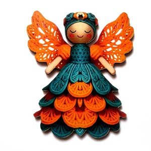 figurine lemn cu ingeras 51018 - Artynos.ro