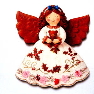 figurine lemn cu ingeras 51006, Accessorii si unelte, Accesorii decorative, Figurine, , ARTYNOS