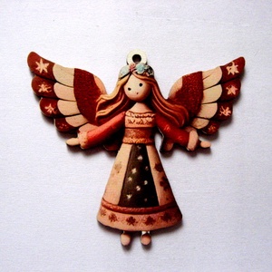 figurine lemn cu ingeras 51076 - Artynos.ro