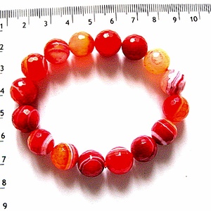 Sirag agate striped sfere fatetate 12 mm 51962, Accessorii si unelte, Margea, componente de bijuterii, Piatra pretioasa, , ARTYNOS