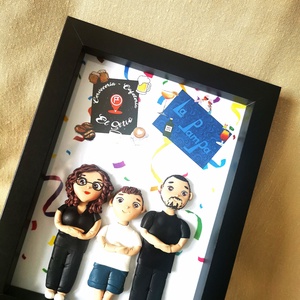 Tablou personalizat cu figurine modelate din lut polimeric - Familia - casă & stil de viață - accesorii pentru decorat casa - picturi murale - panouri și tablouri, panouri decorative - Artynos.ro