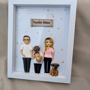 Tablou personalizat cu figurine modelate din lut polimeric - Familia - casă & stil de viață - accesorii pentru decorat casa - picturi murale - panouri și tablouri, panouri decorative - Artynos.ro