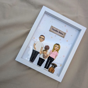 Tablou personalizat cu figurine modelate din lut polimeric - Familia - casă & stil de viață - accesorii pentru decorat casa - picturi murale - panouri și tablouri, panouri decorative - Artynos.ro