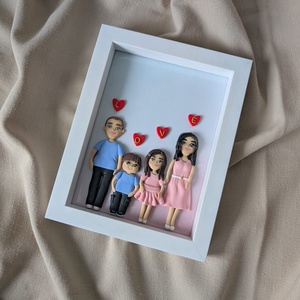 Tablou personalizat cu figurine modelate din lut polimeric - Familia - casă & stil de viață - accesorii pentru decorat casa - picturi murale - panouri și tablouri, panouri decorative - Artynos.ro