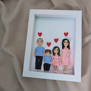 Tablou personalizat cu figurine modelate din lut polimeric - Familia - casă & stil de viață - accesorii pentru decorat casa - picturi murale - panouri și tablouri, panouri decorative - Artynos.ro