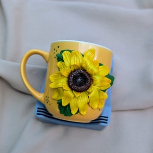  Cană Rază de Soare cu Floarea-Soarelui modelata din Lut Polimeric - casă & stil de viață - accesorii pentru echipamente de bucătărie - accesorii de servire - căni - Artynos.ro