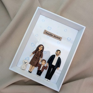 Tablou personalizat cu figurine modelate din lut polimeric - Familia - casă & stil de viață - decorațiuni de casă - picturi murale - tablou din mai multe piese - Artynos.ro