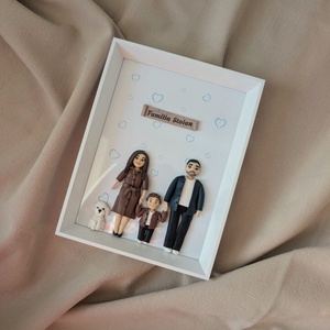 Tablou personalizat cu figurine modelate din lut polimeric - Familia - casă & stil de viață - decorațiuni de casă - picturi murale - tablou din mai multe piese - Artynos.ro