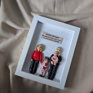 Tablou personalizat cu figurine modelate din lut polimeric - Familia - casă & stil de viață - decorațiuni de casă - picturi murale - tablou din mai multe piese - Artynos.ro