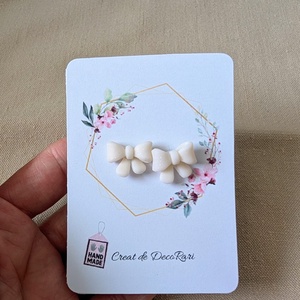 Cercei fundiță din fimo � cercei mici 1,5 cm - bijuterii - cercei - cercei cu figurine - Artynos.ro