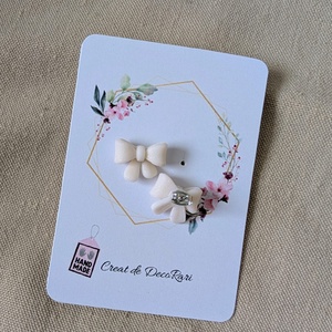 Cercei fundiță din fimo � cercei mici 1,5 cm - bijuterii - cercei - cercei cu figurine - Artynos.ro