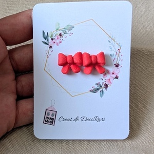 Cercei fundiță din fimo � cercei mici 1,5 cm - bijuterii - cercei - cercei cu figurine - Artynos.ro