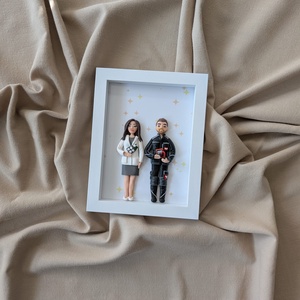 Tablou personalizat cu figurine modelate din lut polimeric - Familia - casă & stil de viață - decorațiuni de casă - picturi murale - tablou din mai multe piese - Artynos.ro