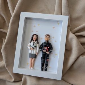 Tablou personalizat cu figurine modelate din lut polimeric - Familia - casă & stil de viață - decorațiuni de casă - picturi murale - tablou din mai multe piese - Artynos.ro