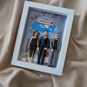 Tablou personalizat cu figurine modelate din lut polimeric - Familia - casă & stil de viață - decorațiuni de casă - picturi murale - tablou din mai multe piese - Artynos.ro