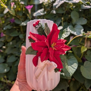 Vază personalizată cu Crăciuniță din lut polimeric  - casă & stil de viață - decorațiuni de casă - accesorii florale - vaze - Artynos.ro