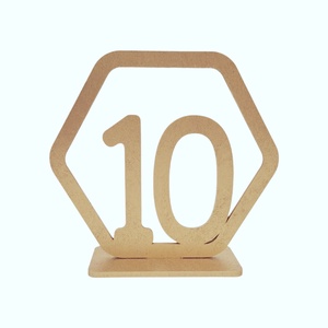 Numare de masa din lemn pentru evenimente, auriu, set 1-10 - accesorii nuntă - materiale decor pentru nuntă - decorațiuni pentru masa de nuntă  - Artynos.ro
