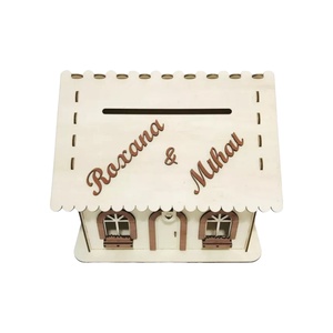 Casuta rustica de dar, cutie de dar nunta din lemn - 37x33x32cm - accesorii nuntă - amintiri și cadouri de nuntă - cutie dar nuntă - Artynos.ro