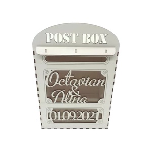 Cutie dar de lemn pentru nunta - model cutie postala - accesorii nuntă - amintiri și cadouri de nuntă - cutie dar nuntă - Artynos.ro