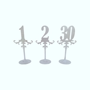 Set 1-30 numere de masa pentru nunta - argintiu - 25cm, Accesorii nunta, Materiale decor pentru nunta, Decoratiuni pentru masa de nunta , Prelucrarea lemnului, ARTYNOS
