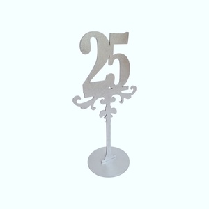 Set 1-25 numere de masa pentru botez - argintiu - 25cm - accesorii nuntă - materiale decor pentru nuntă - decorațiuni pentru masa de nuntă  - Artynos.ro