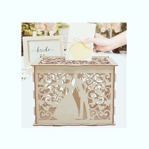 Cutie de dar pentru nunta, lemn, cutie pentru petrecere de nunta, 30x24x22.5CM - accesorii nuntă - amintiri și cadouri de nuntă - cutie dar nuntă - Artynos.ro