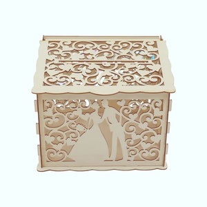 Cutie de dar pentru nunta, lemn, cutie pentru petrecere de nunta, 30x24x22.5CM - accesorii nuntă - amintiri și cadouri de nuntă - cutie dar nuntă - Artynos.ro