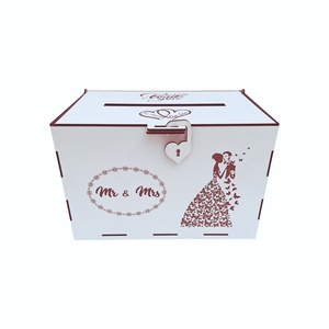 Cutie dar din lemn pentru nunta, cutie dar botez, alb, lemn, 30x20x20cm - accesorii nuntă - amintiri și cadouri de nuntă - cutie dar nuntă - Artynos.ro