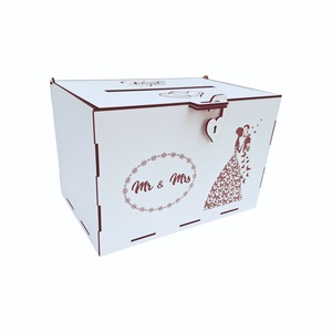 Cutie dar din lemn pentru nunta, cutie dar botez, alb, lemn, 30x20x20cm - accesorii nuntă - amintiri și cadouri de nuntă - cutie dar nuntă - Artynos.ro
