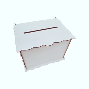 Cutie de bani pentru nunta sau botez, HDF alb, 30x24x22,5cm - accesorii nuntă - amintiri și cadouri de nuntă - cutie dar nuntă - Artynos.ro