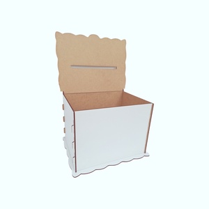 Cutie de bani pentru nunta sau botez, HDF alb, 30x24x22,5cm - accesorii nuntă - amintiri și cadouri de nuntă - cutie dar nuntă - Artynos.ro
