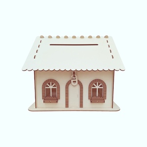 Cutie de dar nunta, cutie dar casuta din lemn - 37x33x32cm, Accesorii nunta, Amintiri si cadouri de nunta, Cutie dar nunta, Prelucrarea lemnului, ARTYNOS