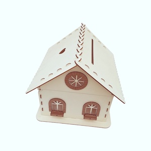 Cutie de dar nunta, cutie dar casuta din lemn - 37x33x32cm - accesorii nuntă - amintiri și cadouri de nuntă - cutie dar nuntă - Artynos.ro
