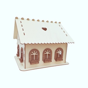 Cutie de dar nunta, cutie dar casuta din lemn - 37x33x32cm - accesorii nuntă - amintiri și cadouri de nuntă - cutie dar nuntă - Artynos.ro