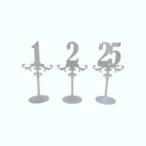 Set 1-25 numere de masa pentru botez - argintiu - 25cm, Accesorii nunta, Materiale decor pentru nunta, Decoratiuni pentru masa de nunta , Prelucrarea lemnului, ARTYNOS