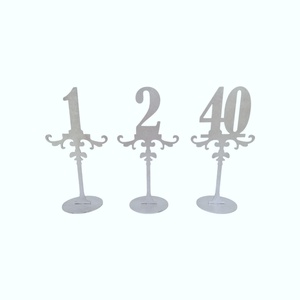 Set numere de masa din lemn 1-40 pentru evenimente - argintiu - 25cm - Artynos.ro