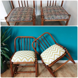 Fotolii vintage de bambus reconditionate  - casă & stil de viață - mobilier artizanal - scaune, taburete, fotolii - Artynos.ro