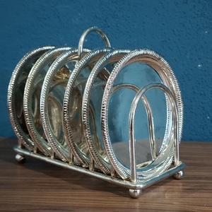 Set de suporturi pentru pahare argintate , Casa & Stil de viata, Accesorii pentru echipamente de bucatarie, Accesorii de servire, Suporturi pahare, , ARTYNOS