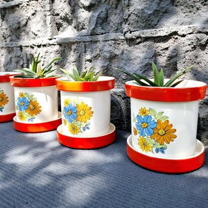 Ghivece ceramice cu farfurioara pentru plante, Casa & Stil de viata, Accesorii pentru casa si gradina, Cutii de flori, cutii de balcon, Ceramica, ARTYNOS