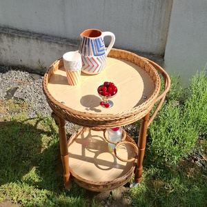 Gheridon Italian din rattan, Casa & Stil de viata, Accesorii de gradina, Gratar, , Superb gheridon vintage din anii 60-70 in stare foarte buna si curatat. Gheridonul este functional ..., ARTYNOS