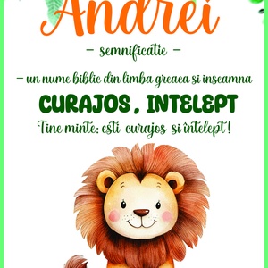 ilustratie Tablou Digital Semnificatia Numelui Copilului - Personalizabil - jucării și echipamente pentru copii - daruri de botez - Artynos.ro