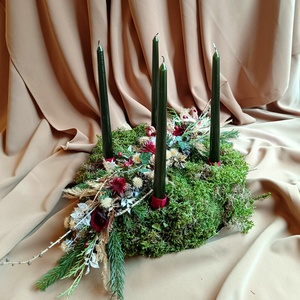 Decoratiune Advent/Craciun, Craciun, Decoratiuni de Advent, Decor de lumanari Advent, Aranjament de flori, ARTYNOS