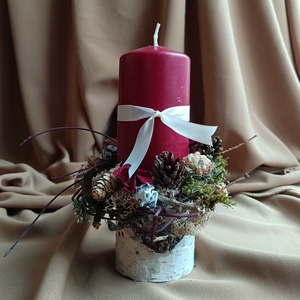 Lumanare Craciun, Craciun, Decoratiuni de Craciun de casa, Decor pentru masa de Craciun, Aranjament de flori, ARTYNOS