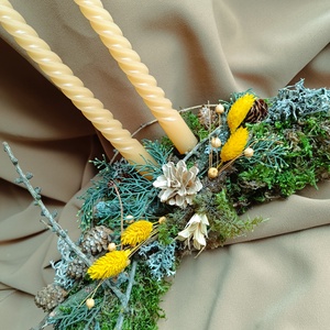 Decoratiune Craciun cu lumanari  - crăciun - decorațiuni de crăciun de casă - decor pentru masă de crăciun - Artynos.ro