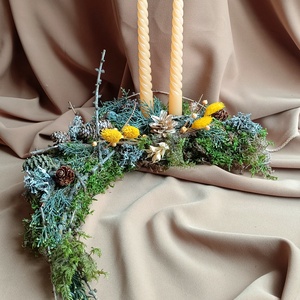 Decoratiune Craciun cu lumanari  - crăciun - decorațiuni de crăciun de casă - decor pentru masă de crăciun - Artynos.ro