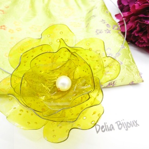 Colier statement handmade unicat - PET-uri (plastic) reciclate - floare (cod1227) - bijuterii - coliere - coliere statement - Artynos.ro