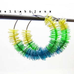 Cercei handmade din plastic reciclat - degrade (cod1274) - bijuterii - cercei - cercei cerc - Artynos.ro