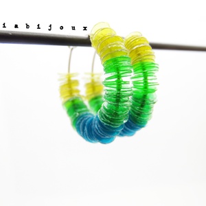 Cercei handmade din plastic reciclat - degrade (cod1274) - bijuterii - cercei - cercei cerc - Artynos.ro
